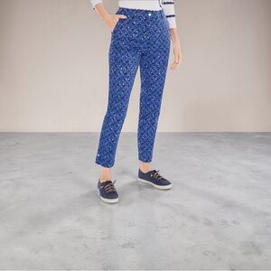 NWT Chico's Navy Blue Geometric Print Ankle Pants